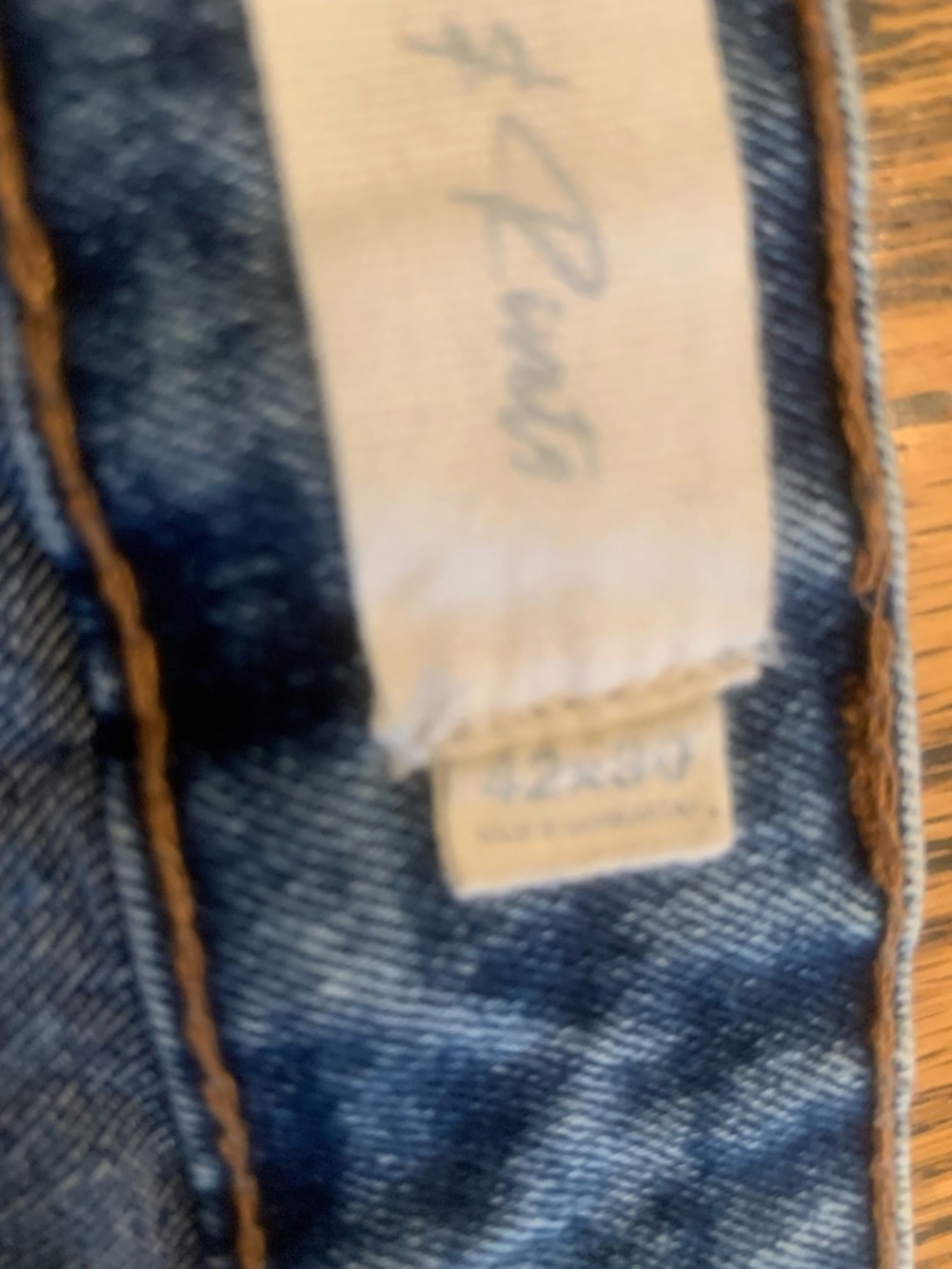 Men's Stitches And Rivets Jeans Size 42/30 Straight Fit Blue Dark Wash - Picture 10 of 11